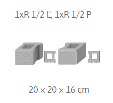 Alpský plot 1xR 1/2 Ľ, P (jednostr. štiep. polovičná)