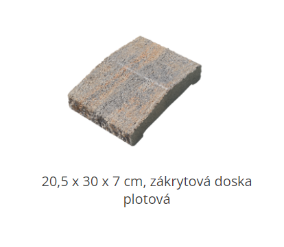 Casser MONO 20,5 x 30 x 7 cm, zákrytová doska plotová