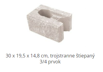 Casser štiepaný 3/4 (trojstr. štiep. prvok)