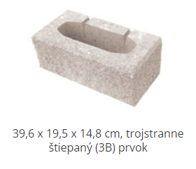 Casser štiepaný 3B (trojstr. štiep. prvok stĺpový)