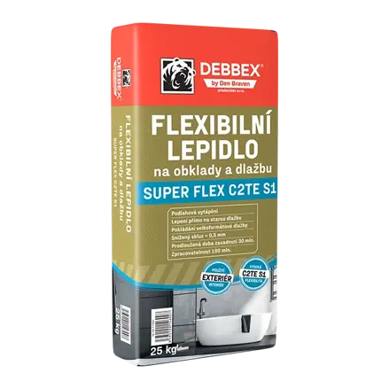 Flexibilné lepidlo na obklady a dlažbu SUPER FLEX C2TE S1 25 kg vrece
