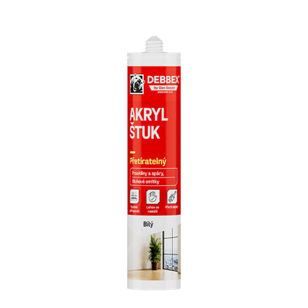 Akrylový štukový tmel 280 ml kartuša biela