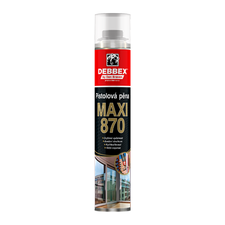 Pištoľová pena MAXI 870 870 ml pištoľová dóza žltá