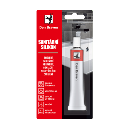 Sanitárny silikón 23 ml tuba v blistri biela