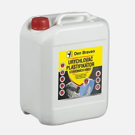 Urýchlovač a plastifikátor stavebných hmôt 5 l kanister žltkastá