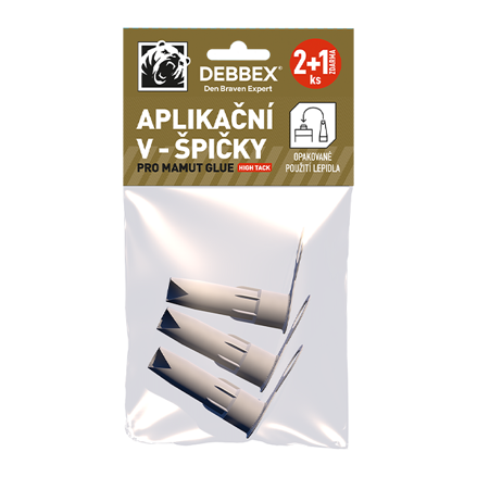 Náhradné aplikačné V-špičky pre lepidlá MAMUT GLUE 2+1 ZADARMO blister biela