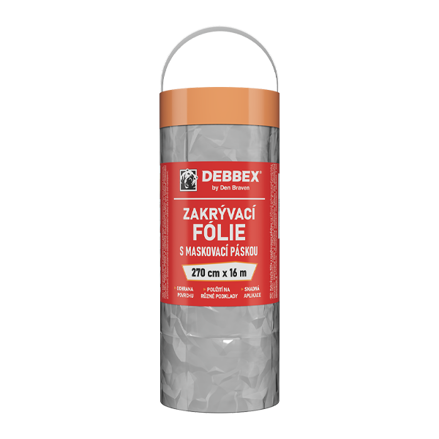 Zakrývacia fólia s maskovacou páskou 18 mm × 210 cm, dĺžka 20 m transparentná