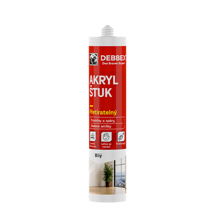 Akrylový štukový tmel 280 ml kartuša biela