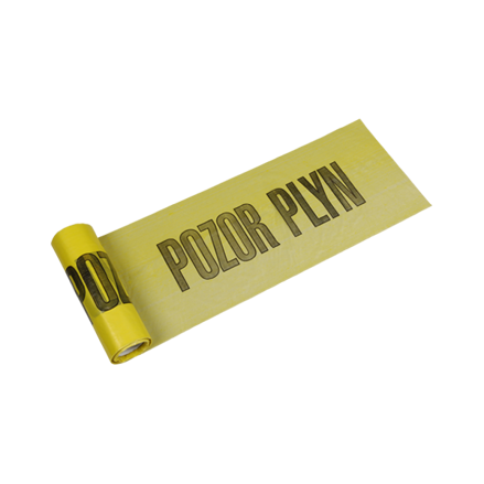 Výstražná fólia 30 cm × 0,08 mm, dĺžka 100 m žltá - PLYN