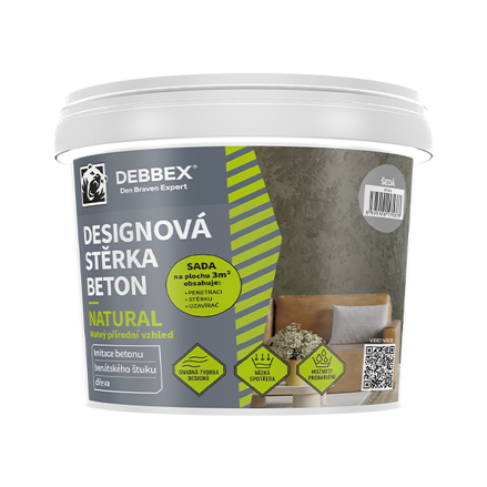 Designová stierka BETÓN NATURAL 5 kg vedro sivá