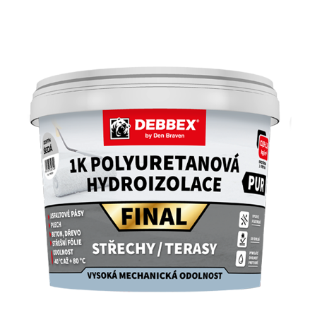 1K Polyuretánová hydroizolácia FINAL 4 kg vedro sivá
