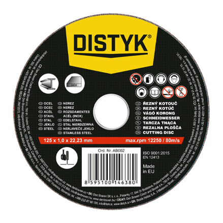 Rezný kotúč A60T 125 × 1,0 x 22,23 mm, T41